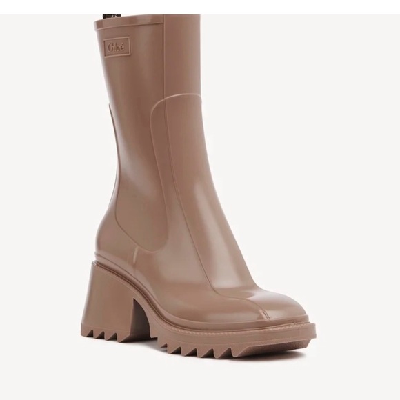 Chloe Betty PVC Rain Boots- Dark Greige EU 38 - Picture 4 of 4